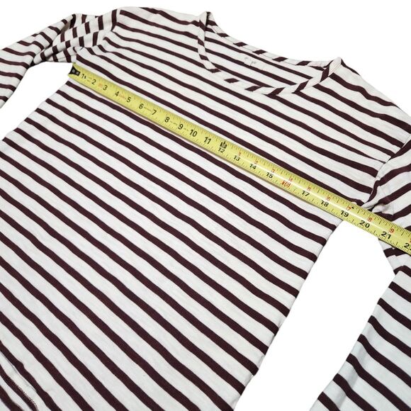 Madewell Top Setlist Stripe Pullover Merlot Purple Brown lvory Long Sleeve S - Picture 9 of 10